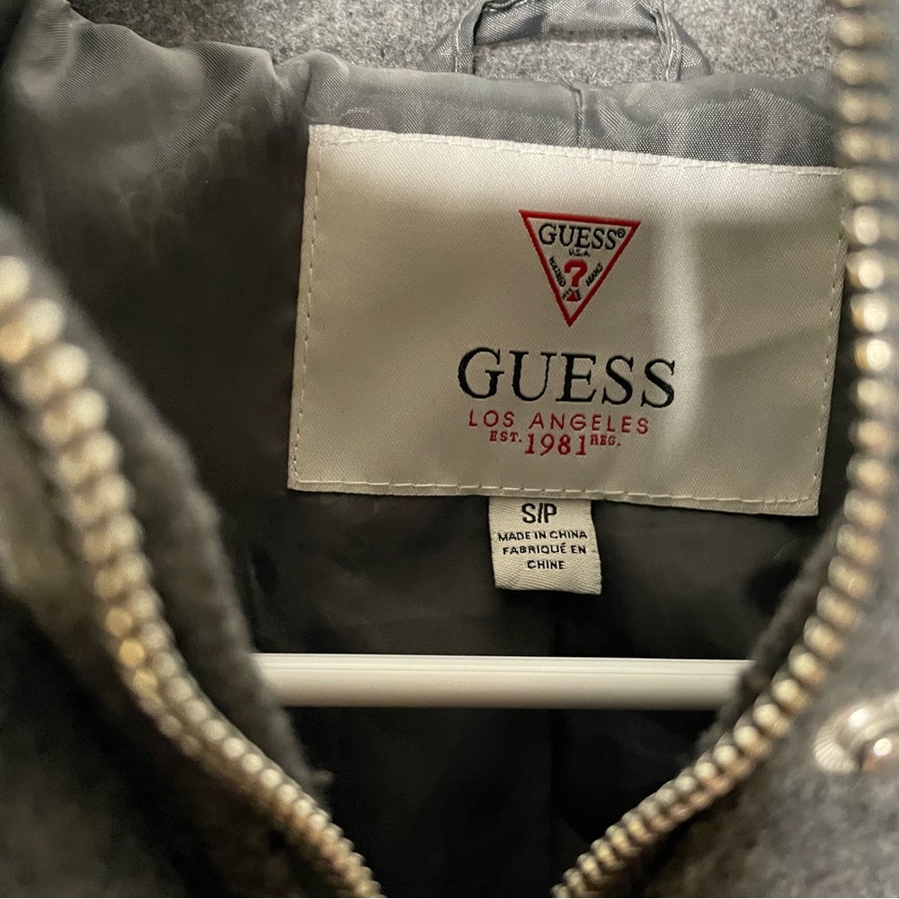 Guess peacoat jacket coat size small grey buttons and zip EUC - Picture 5 of 8